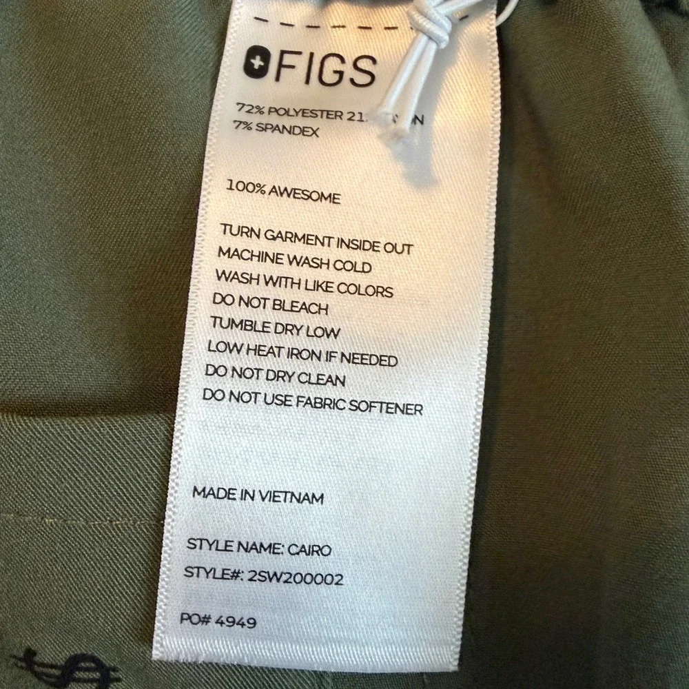 FIGS Cairo Cargo Scrub Pants Olive Green 3XL Technical Collection 2SW20002 Mens